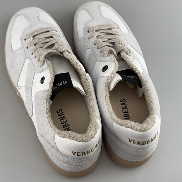 Verbenas Soro Savage White Suede Sneakers Leather Size 42 Terry Lined Spain - Picture 9 of 12